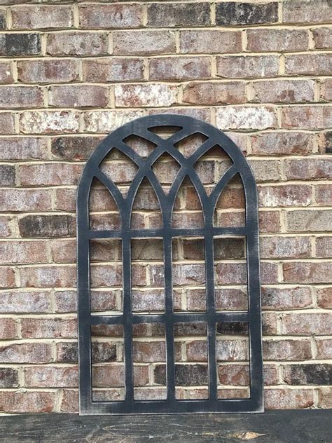 Distressed Arched Farmhouse Frame Faux Wood Window Frame Etsy Wood