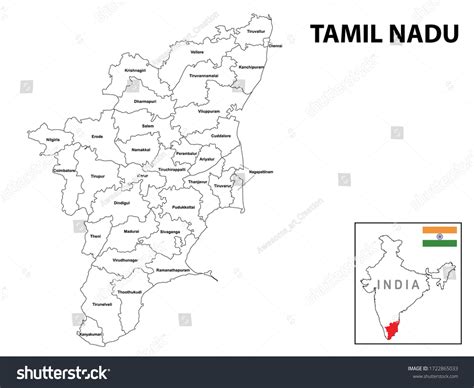 Tamil Nadu Outline Map With Names Cassey Angelique