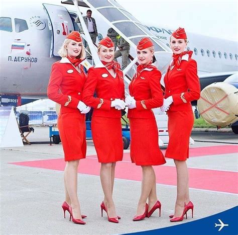 Aeroflot Russia Air Hostess Uniform Flight Attendant Airline Uniforms