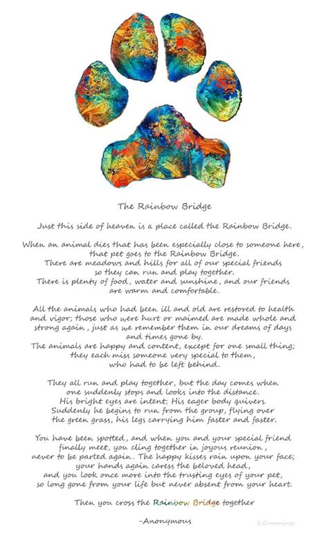 Rainbow Bridge Poem Printable Dogs Printable World Holiday