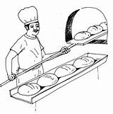 Clipart Bread Bake Baking Baked Baker Clip Cliparts Oven Clipground Library sketch template