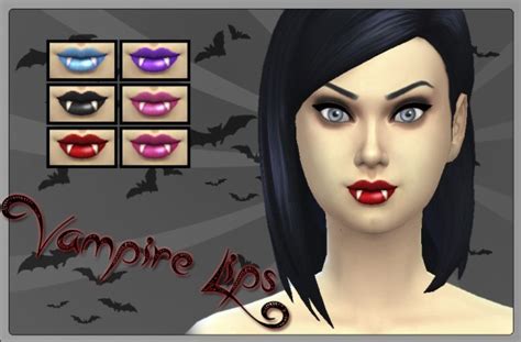 Скачать Sims 4 The Vampire Lips 6 Colors Геймплей
