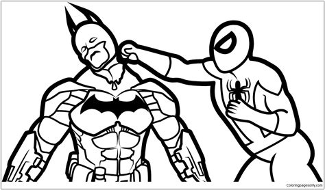 Download and print these spiderman coloring pages for free. Batman vs Spiderman Coloring Page - Free Coloring Pages Online