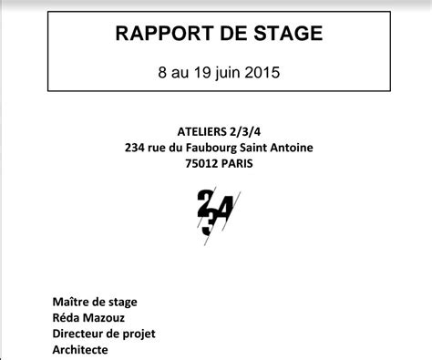 Exemple De Rapport De Stage Master 1 Indoviras