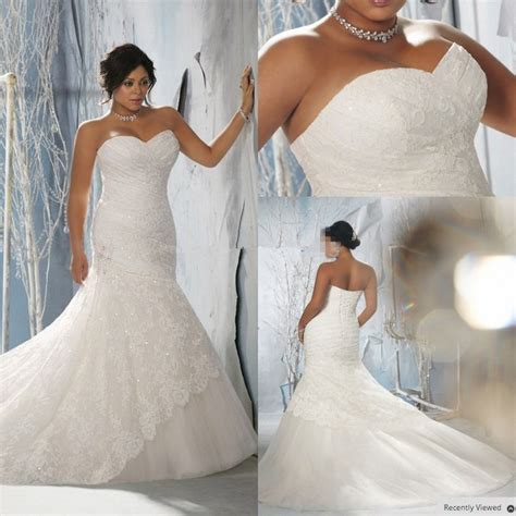 Find plus size wedding dresses to fit you perfect? Ivory Organza Ruffle Skirt Mermaid Plus Size Wedding Dress ...