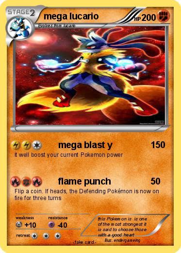 Item manipulating effects (such as trick and fling) cannot give lucario a lucarionite or remove a lucarionite from lucario. Pokémon mage lucario - mega blast y - My Pokemon Card