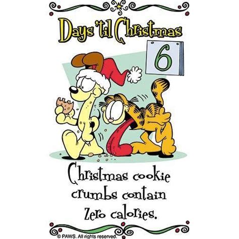 6 Days Till Christmas Garfield Cartoon Christmas Cartoons Cartoon Jokes