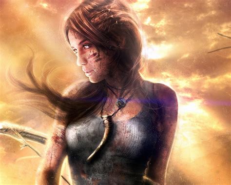 Wallpaper Lara Croft, Tomb Raider, wind, dusk 1920x1080 Full HD 2K Picture, Image