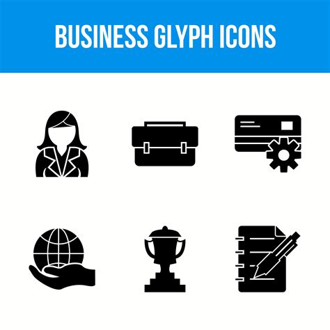 Business Glyph Icons 1349167 Vector Art At Vecteezy