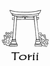 Torii Coloring Japan Sheet sketch template