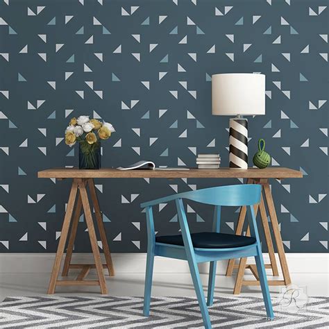 Personalized photo quality wallpapers printed available in various textures and finishes. Geometric Wall Painting Ideas - We Need Fun