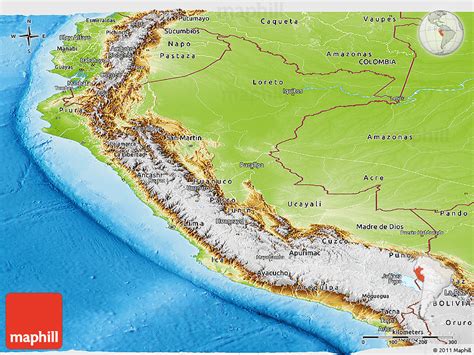 Physical Panoramic Map Of Peru
