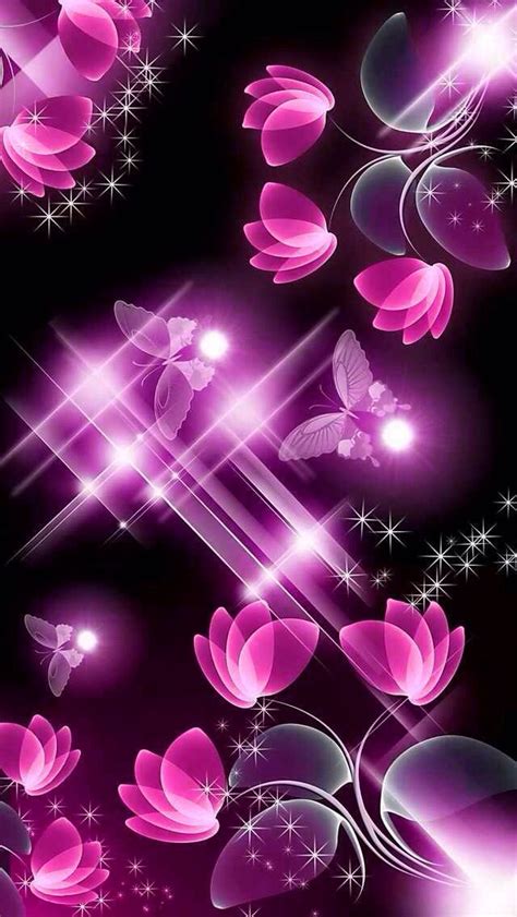 Free Download Download Pink And Black Flowers With Butterfly Iphone Wallpaper 640x1136 For