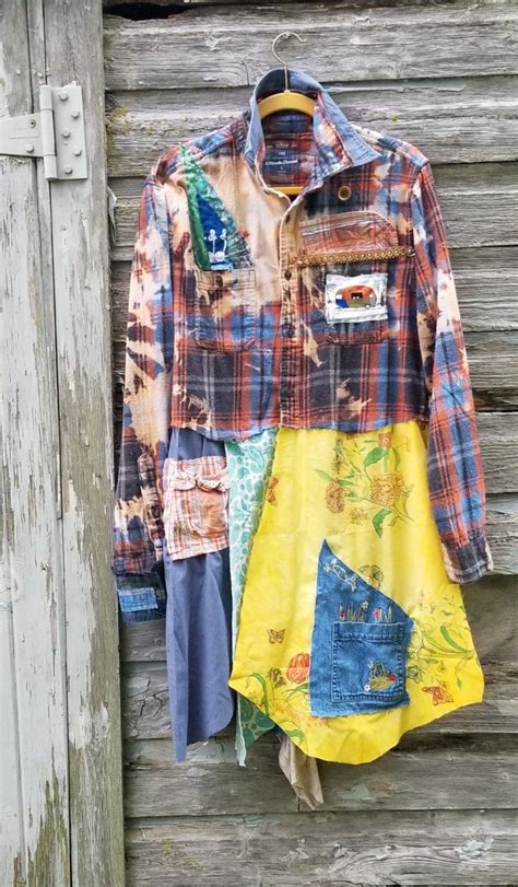 Upcycled Flannel Shirt Dress By Found Things Art Upcycle Shirt