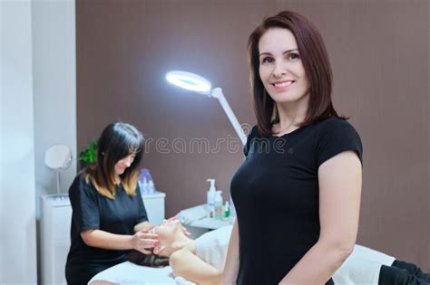 Portrait Of Woman Cosmetologist At Beauty Clinic Stock Image Image Of