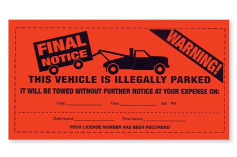Parking Violation Sticker Final Warning