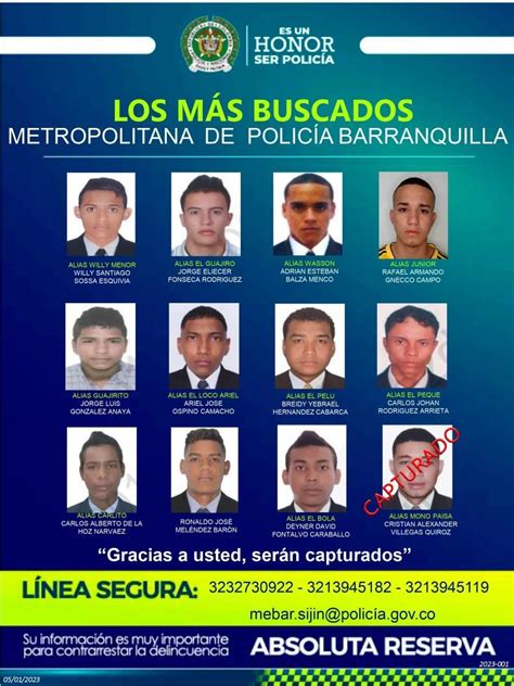 Estos Son Los Delincuentes Más Buscados De Barranquilla Policía Reveló El Cartel Infobae