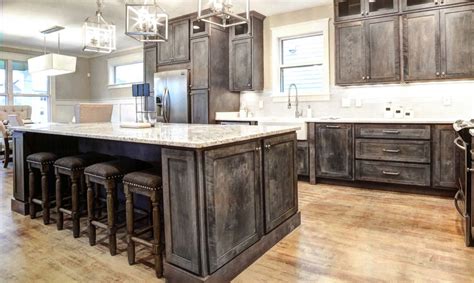 How to get the antique white distressed look on cabinets. Rustic Shaker Grey Kitchen CabinetsSample doorRTAAll wood ...