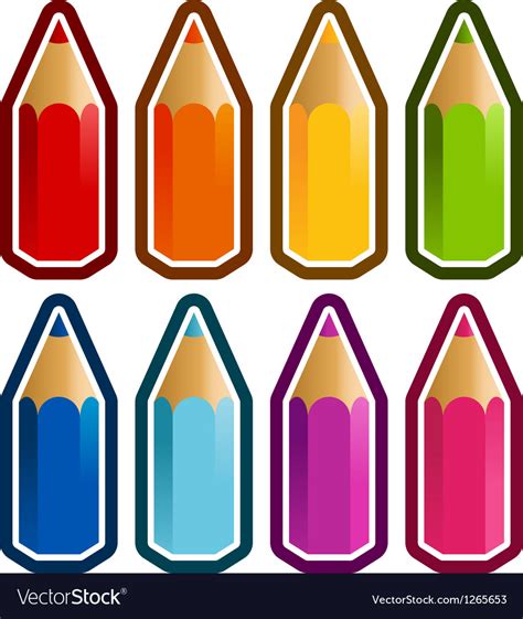 Colored Crayons Royalty Free Vector Image Vectorstock