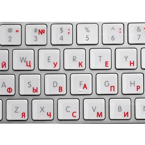 Russian Keyboard Stickers Transparent Red Letters Online