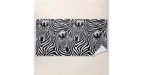 Trendy Zebra Print Black And White Pattern Beach Towel Zazzle