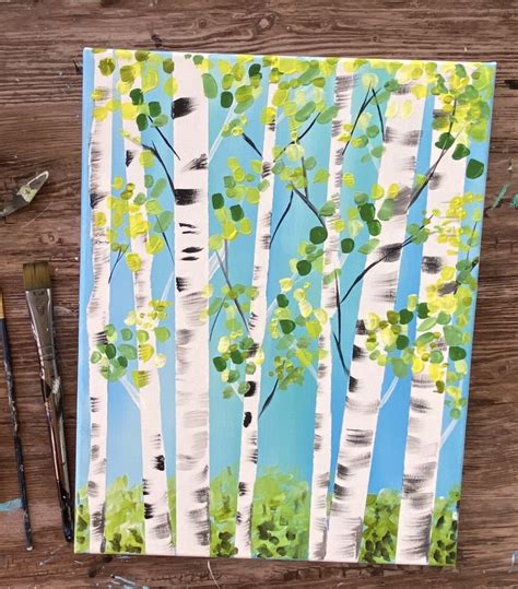 How To Paint Birch Trees Easy Step By Step Painting Tutorial Easy