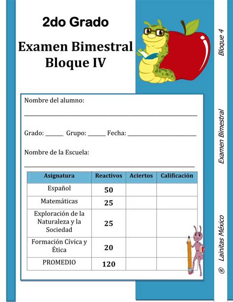 PDF Examen Bimestral Bloque IV Oque Lainitas Examenes Do Grado Bloque