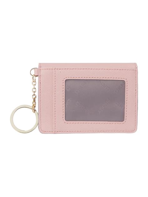 5 out of 5 stars. Dkny Saffiano Light Pink Card Holder With Key Ring in Pink ...