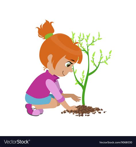 Girl Planting A Tree Royalty Free Vector Image Free Nude Porn Photos