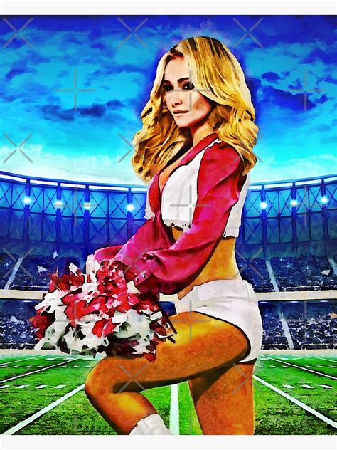 Cheerleader Beautiful Blonde Cheerleader American Football Art Art Print For Sale By