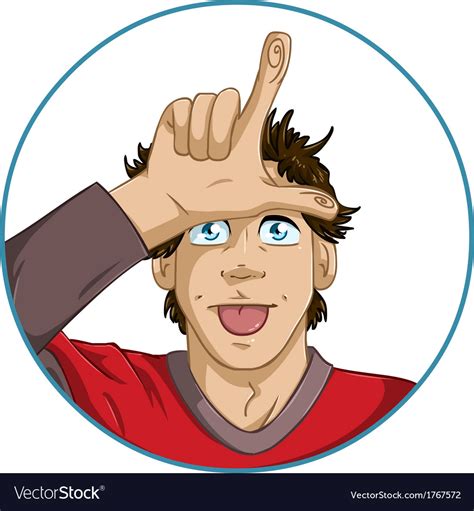 Guy Shows Loser Signal With His Fingers Royalty Free Vector