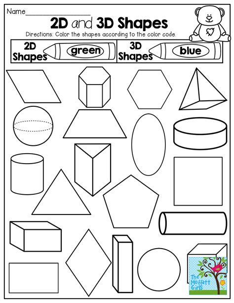 2d And 3d Shapes Worksheets For Grade 1