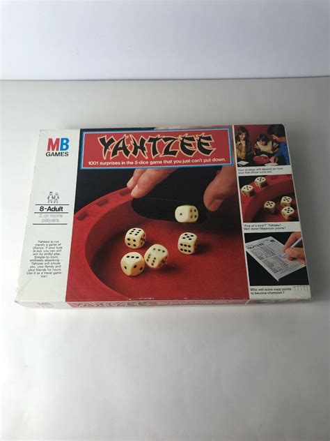 Vintage 1976 Triple Yahtzee By Mb Games Complete With Round Red Tray