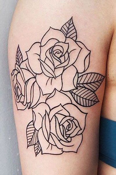 35 Beautiful Rose Tattoos For Women And Meaning Rose Outline Tattoo