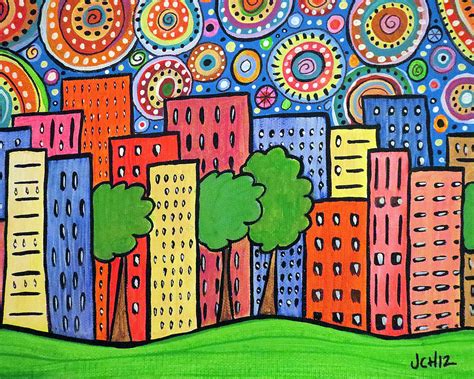 Funky Town Painting By Jo Claire Hall