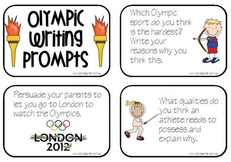Olympic Writing Prompts Top Teacher Olympic Theme Classroom
