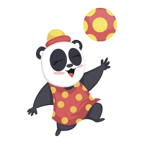 Premium Vector Cute Baby Panda Playing With Football