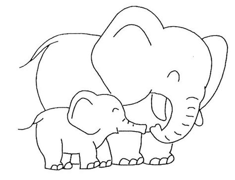 Baby Elephant Love Her Mother Coloring Page Netart