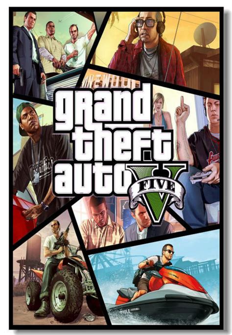 Grand Theft Auto 5 V Gta 5 Video Online Game Poster Print On Silk