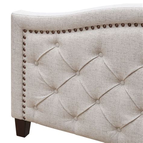 Button Tufted Upholstered Queen Platform Bed