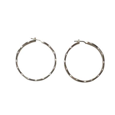 925 Italy Earrings Large Hoop Sterling Silver Wavy Jewelry Ebay