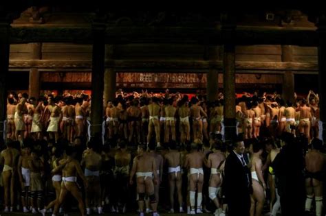 Japan Naked Festival Men Wey No Wear Cloth Hustle To Catch Lucky Stick BBC News Pidgin