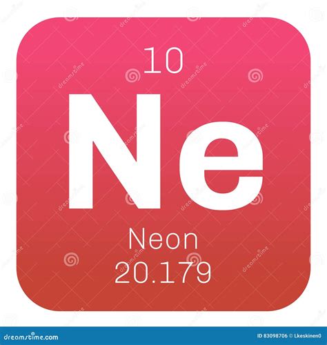 Neon Chemical Element Periodic Table Symbol Stock Image Cartoondealer