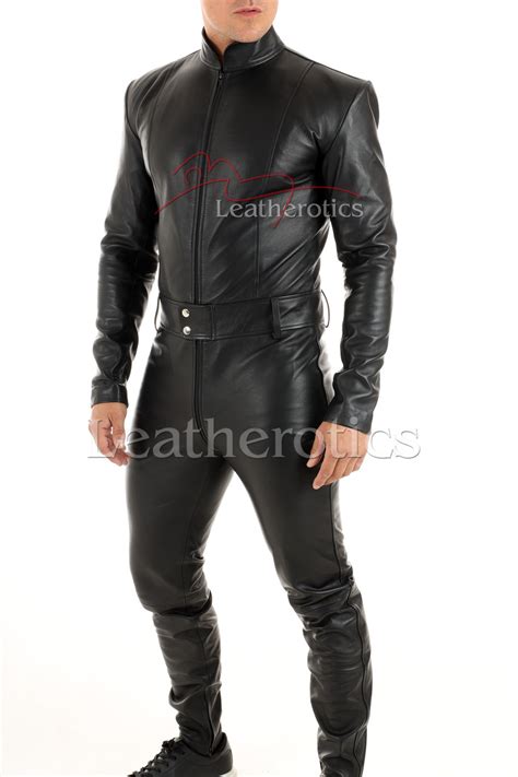 Mens Leather Suit Made To Order Catsuit Leather Playsuit Gimpsuit
