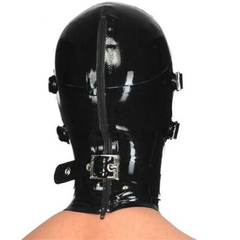 Latex Gummi Rubber Hood Mask Removable Eyes Mouth Bdsm Fetish Party Cosplay Ebay