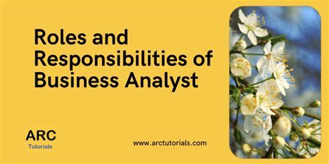 Roles And Responsibilities Of Business Analyst Arc Tutorials