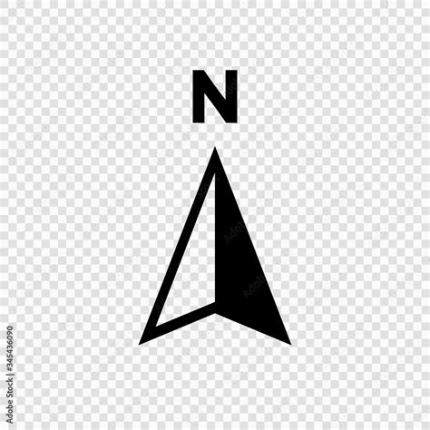 North Arrow Icon N Direction Vector Point Symbol Isolated On