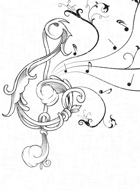 Sketch Of Music Notes Vector Illustration Royalty Free Stock Image
