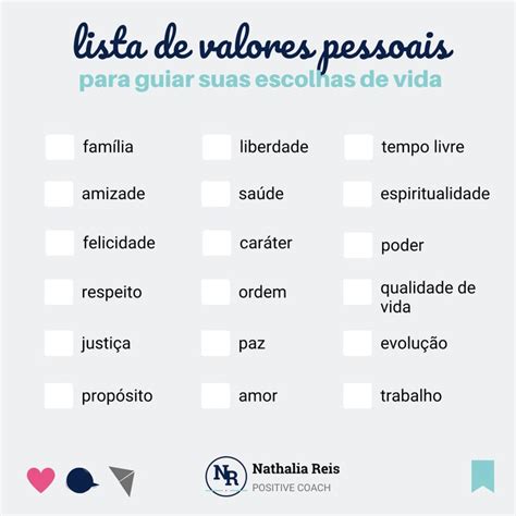 Lista De Valores Pessoais Motiva O Para Vida Emo Es Auto Reflex O