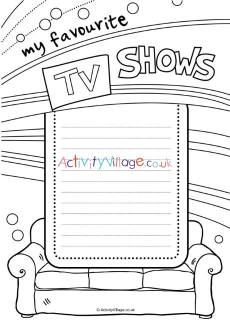 my favourite tv shows journal page